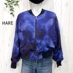 [美品] HARE♪パープル　グラデーション　ボンバージャケット　F