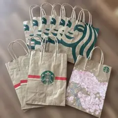 Starbucks ショップ袋 紙袋　10枚　ホリデー　桜のサムネイル