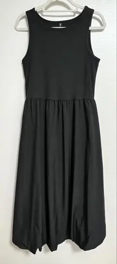 【美品】GUノースリーブ リブキャミワンピース ブラックXL