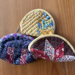 ３点セット小物入れパッチワークポーチ