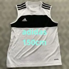 adidas climalite ノースリーブシャツ ホワイト/ブラック 150