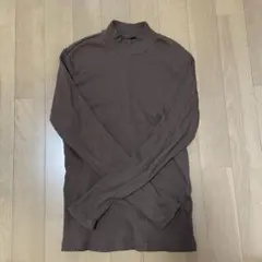 UNIQLO リブニットTシャツ　ブラウンM