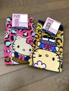 しまむら サンリオ キティ ギャルキティ 日焼けキティ ヒョウ柄 フェイスタオル