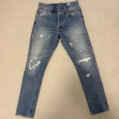 【希少・赤耳】LEVI’S 501 ホワイトオーク デニム 25 ダメージ加工のサムネイル