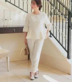 セレモニー ★小柄さん向けサイズ ペプラムフォーマルセットアップ⭐︎タグ付き未使用