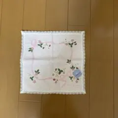 リバーシブル花刺繍ハンカチ