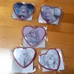 ロシデレ　くじ引き堂　ハート型アクリルチャーム　ハート型缶バッジ　セット　①