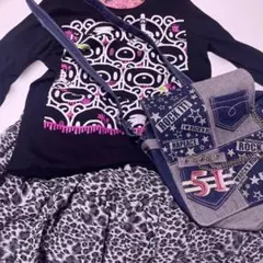 新品❤︎浴衣ドレス❤︎リメイクスカートヒョウ柄❤︎SM140150平成y2k