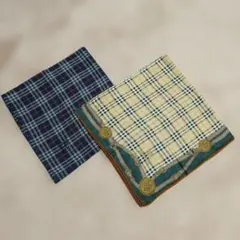 【バーバリー】メンズハンカチ　2枚セット