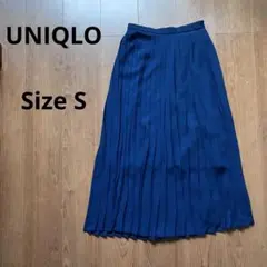 UNIQLO ユニクロ ネイビー プリーツロングスカート Sサイズ、