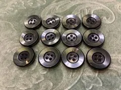 ダークグリーン4つ穴ボタン 12個セット