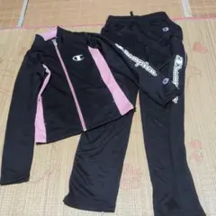 Champion 150センチジャージセット ブラック/ピンク