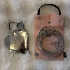 ajewスマホケース ハート iPhone13pro シルバー