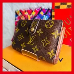 最終価格　LOUIS VUITTON モノグラム 二つ折り財布 がま口 茶色