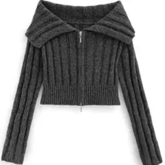 GRL グレイル ダブルジップショート丈ニットトップス 新品未使用