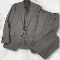 【極美品】HILTON スーツ　スリーピース　本切羽　　　ストライプ
