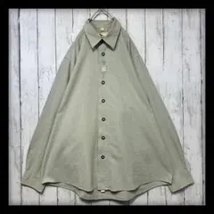 【希少☆90sVINTAGE】チロリアンシャツ☆刺繍☆鹿角釦XL セージグリーン