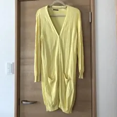 イエロー ロングカーディガン