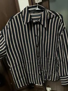 め*む様 ZARA ネイビー ストライプ 長袖シャツ