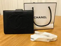 シャネルキャビアスキンがま口財布