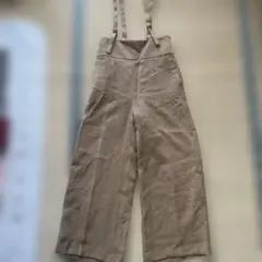 Mika Owen ベージュ リネン風 サロペット ワイドレッグ