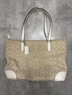 本日限定COACH シティ シグネチャー PVC トートバッグ 袋付き ベージュ