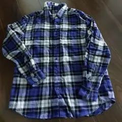 UNIQLO 長袖ネルシャツ Lサイズ 青系チェック