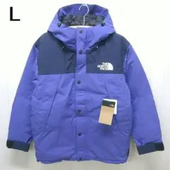 ザ ノースフェイス マウンテン ダウンジャケット L ネイビーxブルー