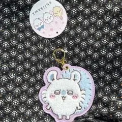 ちいかわ　ちいかわモモンガ　モモンガもこもこサガラ刺繍キーホルダー　モモンガ