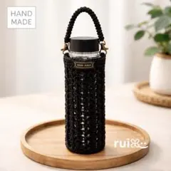 ハンドメイド 水筒カバー ペットボトルホルダー ペットボトルカバー ストラップ付
