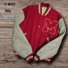 C-BOY 90s スタジャン ウール 牛革 ヴィンテージ M