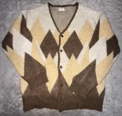 【美品】McGREGOR/マクレガー　アーガイルモヘアニットカーディガン　M