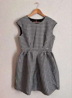 【美品】ZARA ギンガムチェック ノースリーブワンピース
