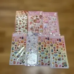 キャラクターシール 7枚シートセット 動物・食べ物・おしり