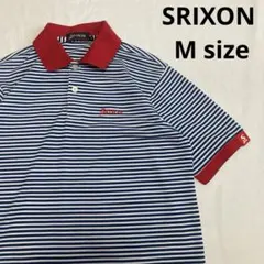 Srixon スリクソン ストライプポロシャツ ストレッチ ゴルフウェアM 美品