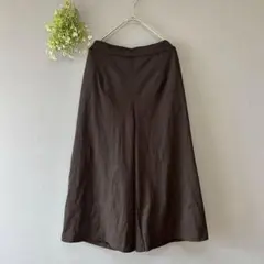 ジッツォ［L］上品クール◎高見えツヤ感◎楽ちんウエストゴム◎タックワイドパンツ