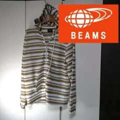 【閲覧数58】BEAMS フード付きストライプパーカー