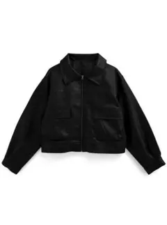 【新品未使用タグ付き】ヴィンテージ風ビッグポケットレザージャケット[tu1443