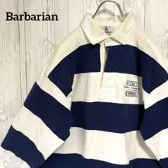 90年タグ★バーバリアン　長袖ラガーシャツ XL ヴィンテージ古着　カナダ製 白のサムネイル