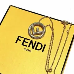 FENDI ネックレス エフイズ ゴールド チェーン ラインストーン 美品 箱付