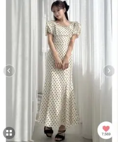 バブルスリーブマーメイドワンピース