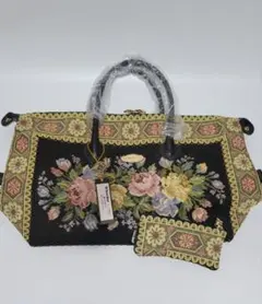 新品未使用】シンクビー ハンドバッグ ポーチ 薔薇 バラ スパンコール 