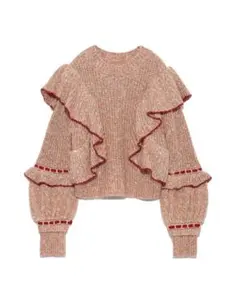 lily brown  ボリュームフリルニットトップス