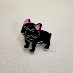 【ピンバッジ】フレンチブルドッグ ＊ 黒
