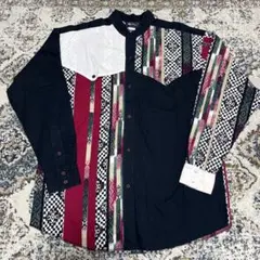 ベ*ル様 90s ノーカラーシャツ　アメリカ製　ヴィンテージ