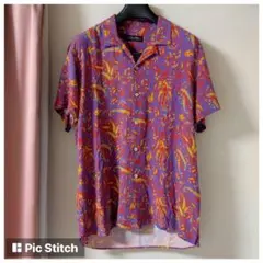 ZARA MAN ザラ 総柄オープンカラーレーヨンシャツ