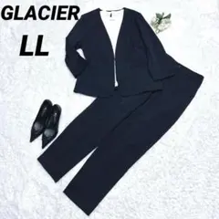 グラシア GLACIER ノーカラー スーツ ネイビー LL パンツ 3ピース