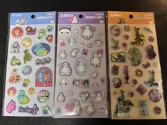 【正規品】ポップデコパーティー　ラメきらクリスタルシール　ディズニー　3枚セット