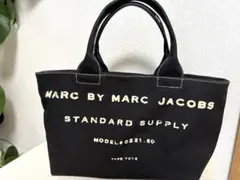 MARC JACOBS キャンバス トートバッグ ロゴ ブラック 黒 f761 - メルカリ