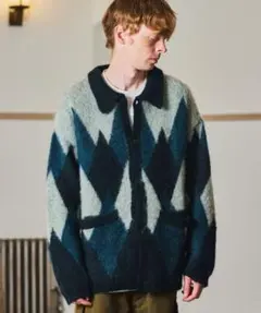 McGREGOR 久遠×hxcyyd モヘヤニットシャツカーディガン